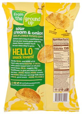 FROM THE GROUND UP Sour Cream &amp; Onion Cauliflower Chips, 3.5 OZ