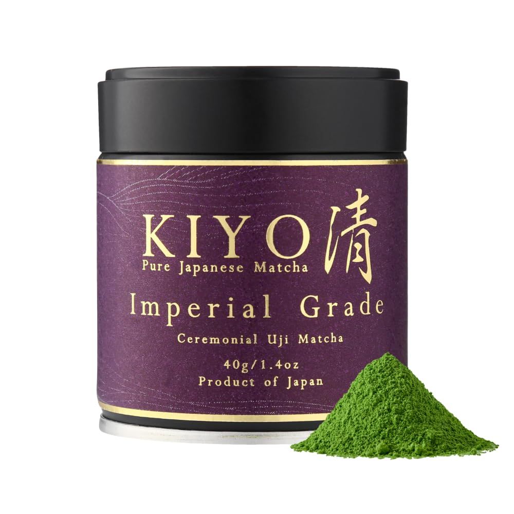 Kiyo Matcha Imperial Grade Ceremonial Uji Matcha - Pure Japanese First Harvest Ceremonial Grade Matcha Green Tea Powder from Uji, Japan (40g/1.41oz)