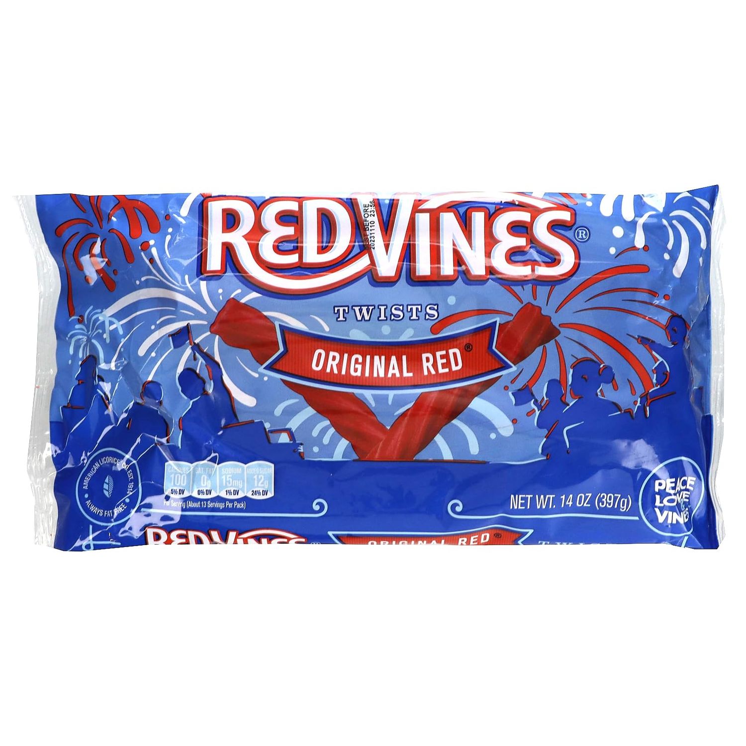 Red Vines Red Licorice Twists, Original Red Flavor, Soft &amp; Chewy Candy, 14oz Bags