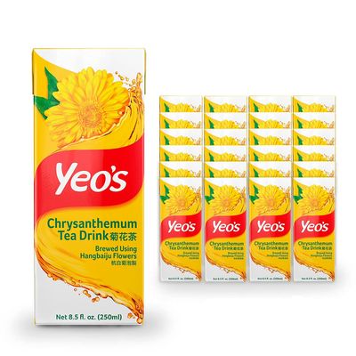 YEO&#39;S Chrysanthemum Tea Drink, Lightly Infused Healthy Tea, Refreshing Asian Drinks, Natural, No Added Preservatives, 250ml - 24 Pack.