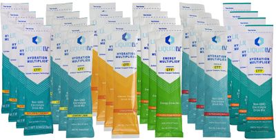 Niro Assortment | Hydration Multiplier - Liquid IV Variety Pack | 24 Pack | 4 Strawberry, 4 Lemon Lime, 4 Yuzu Pineapple, 4 Golden Cherry, 4 Tropical Punch and 4 Tangerine