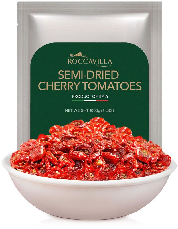 Premium Italian Bulk Sun Dried Cherry Tomatoes, 2 Pound Vacuum Packed Bag | Product of Italy | Certified Kosher