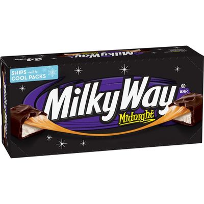 MILKY WAY Candy Midnight Dark Chocolate Bars Bulk Pack, Full Size, 1.76 Bar (Pack of 24)
