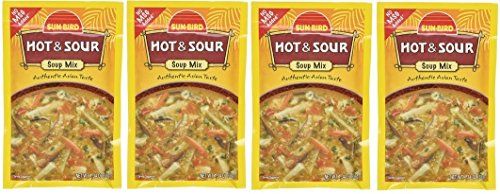Sunbird Hot &amp; Sour Soup Mix Packets - Asian Soup Recipe - 1.34 Ounce Each Packet (Pack of 4)