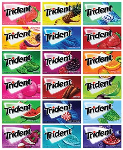 Niro Assortment | Trident Chewing Gum Sampler Gum Variety Pack | Sugar-Free | Assorted Flavor (10 Pack) Receive 10 out of the 18 flavors