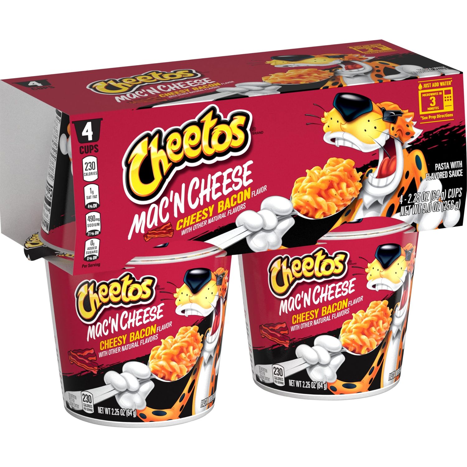 Cheetos Mac &amp; Cheese Cups, Cheesy Bacon, (4 Cups)