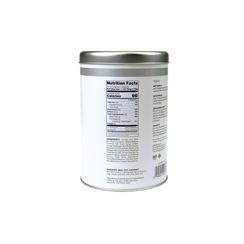 The Coffee Bean &amp; Tea Leaf, French Vanilla (no sugar added) Powdered Creamer for Coffees, Lattes, Smoothies 22oz Tin