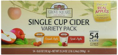 Grove Square Cider Pods, Variety Pack, Single Serve (Pack of 54) (Packaging May Vary)