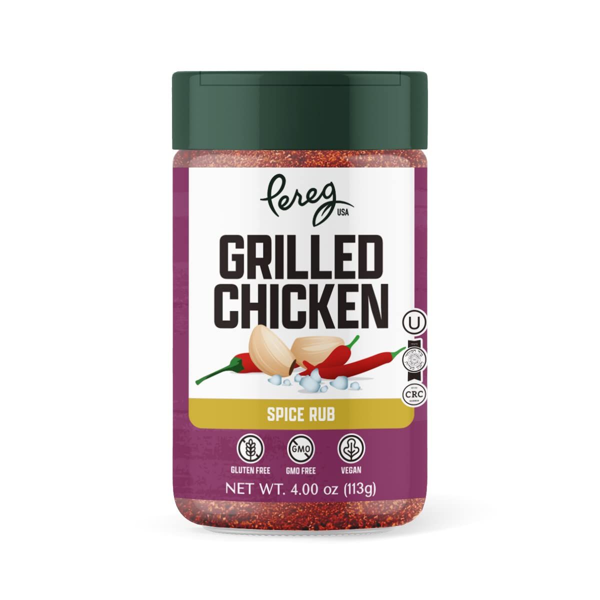 Pereg Grilled Chicken Seasoning Spice Rub (4 Oz) - Perfect for Beef, Poultry &amp; Meat Dishes - Seasoning Spice Perfect For Dry Rub Seasoning - 100% Natural Ingredients - Non-GMO - Kosher Certified