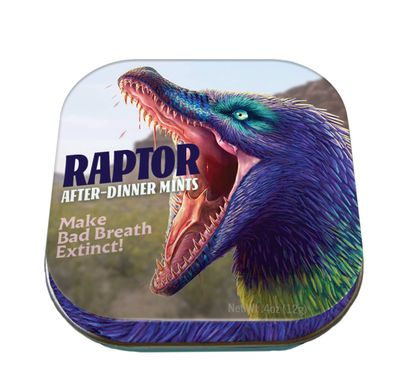 The Unemployed Philosophers Guild Raptor After Dinner Breath Mints - Dinosaur-Themed Mint, 1 Tin, Net Wt .4oz (12g)
