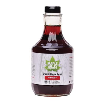 Maple Valley 32 oz. Organic Maple Syrup - Grade A Dark &amp; Robust in Glass Decanter