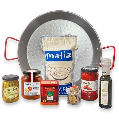Matiz Espaa Deluxe Authentic Paella Kit with Traditional Pan and Ingredients