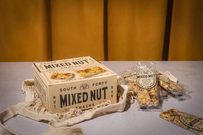 South 40 Snacks Mixed Nut Bar, Extra Crunchy Whole Nut Snack Bar, Almonds, Hazelnuts, Peanuts, Sesame Seeds, Honey and Sugar, Delicious Healthy Snacks Protein Nut Clusters (40g Bar, Pack of 12)