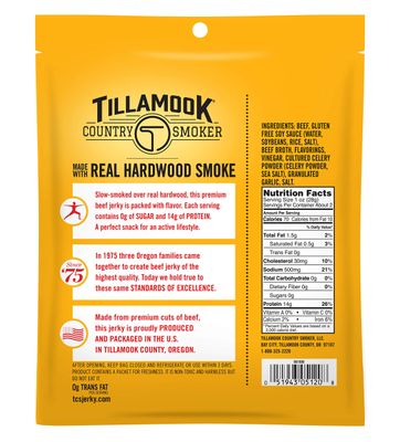 Tillamook Country Smoker Keto Friendly Zero Sugar Beef Jerky, Original, 2.2 Ounce (Pack of 4)