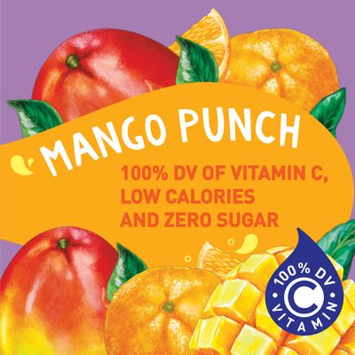 Tampico Singles To Go Drink Mix Packets, Mango Punch, Zero Sugar, Low Calorie, 100% DV of Vitamin C per Serving, Convenient, On-The-Go Water Enhancers, 6 sticks, Pack of 1