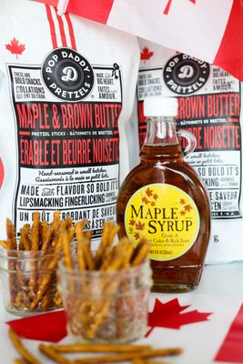 Pop Daddy Flavored Pretzels Sticks | Healthy Gourmet Pretzels Snacks | 7.5oz Individual Bags | 3 Pack | Maple and Brown Butter Flavor