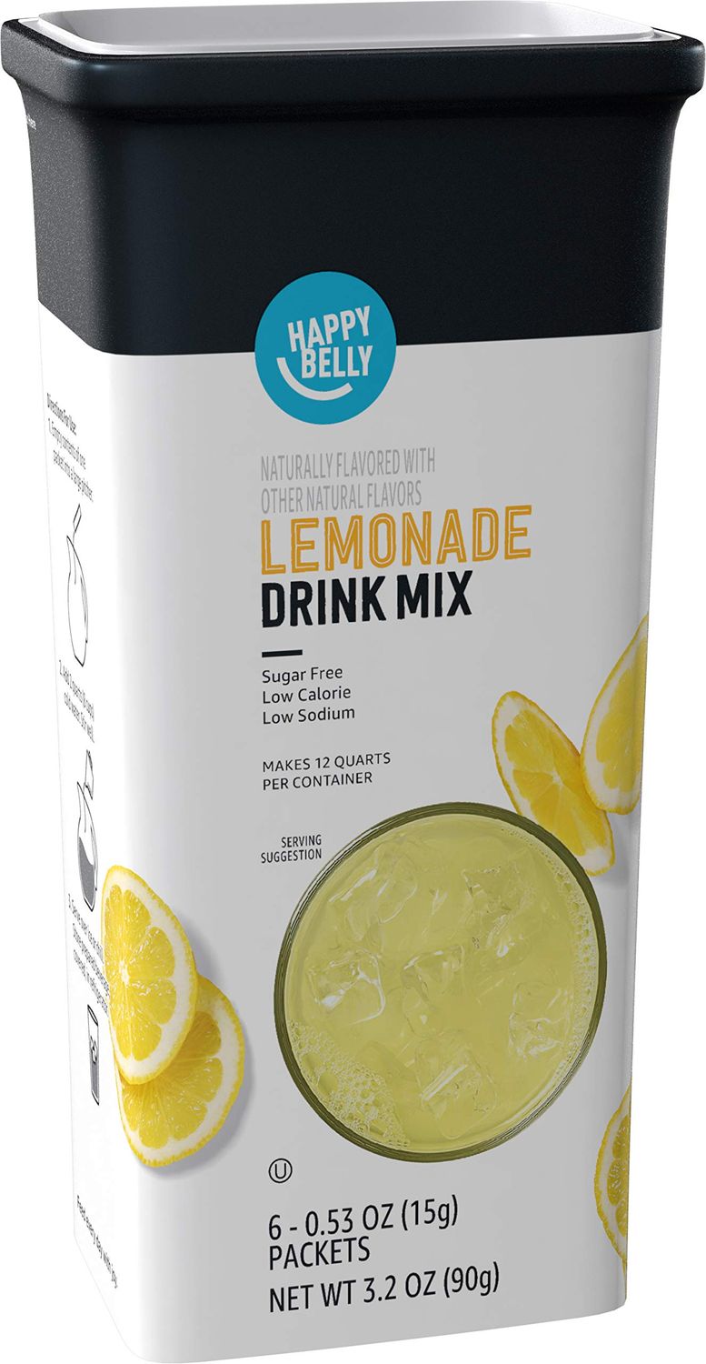 Amazon Brand - Happy Belly Drink Mix Singles, Lemonade, 0.53 ounce