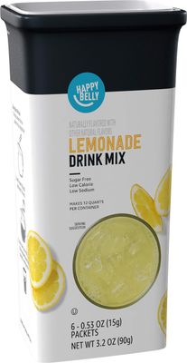 Amazon Brand - Happy Belly Drink Mix Singles, Lemonade, 0.53 ounce
