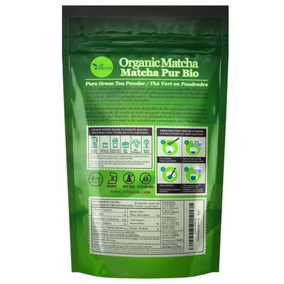 uVernal Organic Matcha Green Tea Powder - 100% Pure Matcha for Smoothies Latte and Baking Easy to Mix - 4oz Kosher Pareve