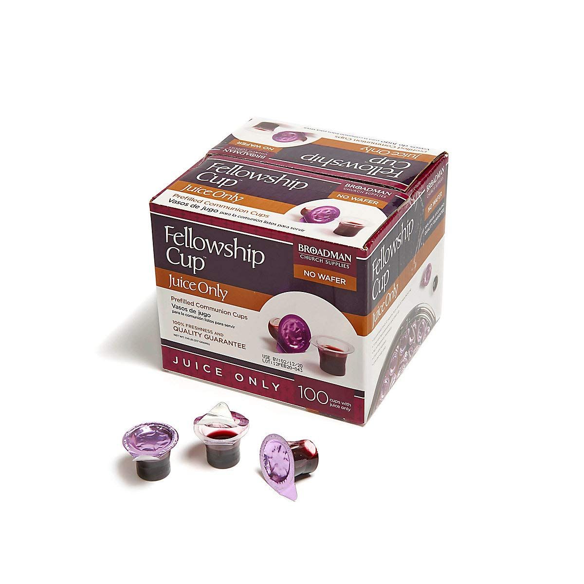 BROADMAN CHURCH SUPPLIES Pre-filled Communion Fellowship Cup, Juice Only, 100 Count