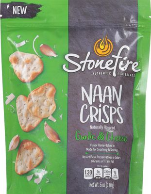 Stonefire, Naan Crisps Garlic &amp; Cheese, 6 Ounce