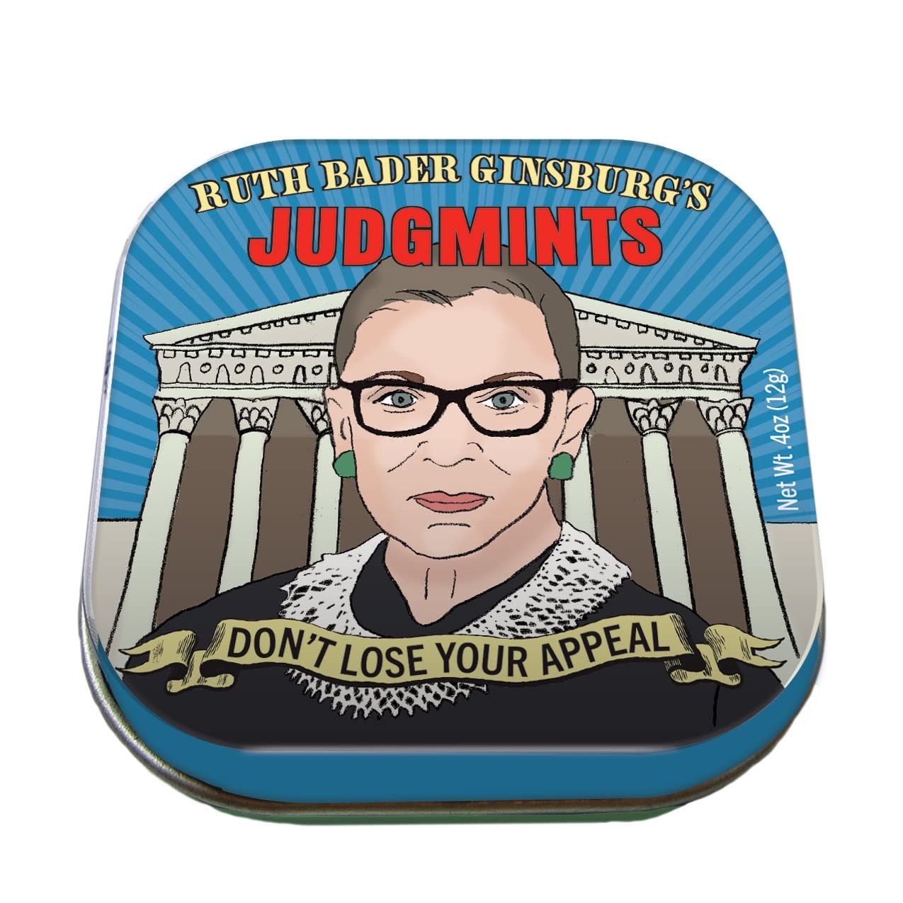 The Unemployed Philosophers Guild Ruth Bader Ginsburg&#39;s JudgMints RBG Breath Mints - 1 Tin, Net Wt .4oz (12g)