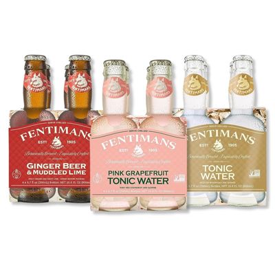 Fentimans Sparkling Variety Pack (Pink Grapefruit Tonic Water, Ginger Beer &amp; Muddled Lime, Tonic Water) - Craft Soda, Natural Mixers, Botanically Brewed - 4 of Each, 6.7 Fl Oz (Pack of 12)