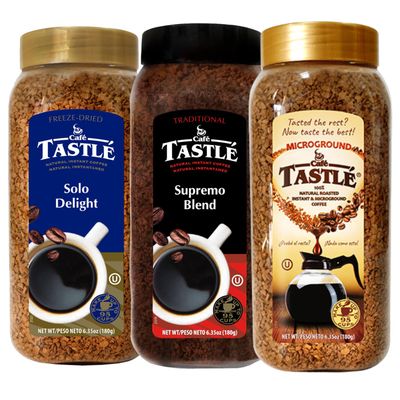 Caf Tastl Supremo Blend, Solo Delight, Microground 3 Jars of 6.35oz (19.05 Oz)