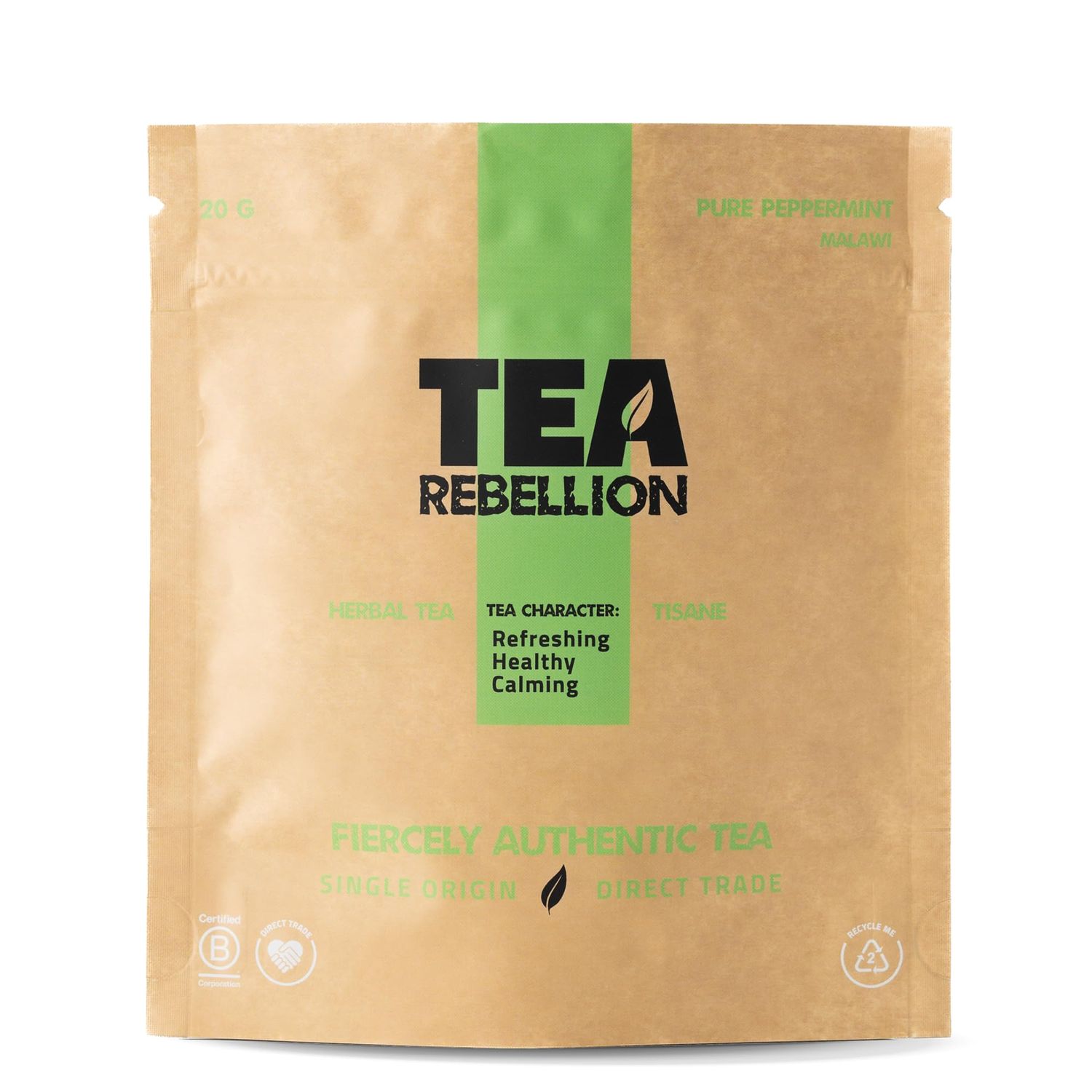 Tea Rebellion | Pure Peppermint Leaf Tea | Refreshing, Healthy &amp; Calming | 20G Loose Leaf Tea