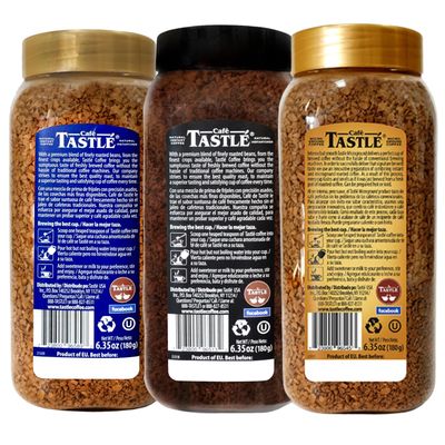 Caf Tastl Supremo Blend, Solo Delight, Microground 3 Jars of 6.35oz (19.05 Oz)
