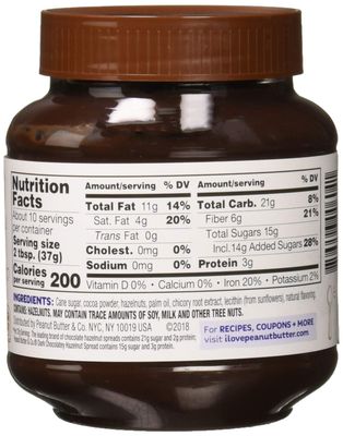 Peanut Butter &amp; Co. Hazelnut Spread, Dark Chocolatey Hazelnut, Gluten Free &amp; Non-GMO, 13 Oz (Pack of 6)