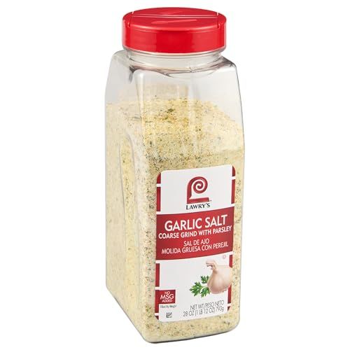 Lawry&#39;s Coarse Grind Garlic Salt with Parsley, 28 oz - One 28 Ounce Container of Garlic Salt and Parsley Seasoning for Beef, Poultry, Stir-Fry and Pasta