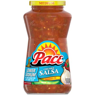 Pace Lower Sodium Chunky Medium Salsa, 16 oz Jar
