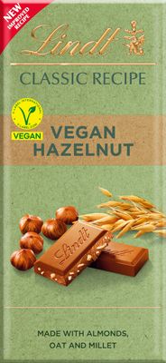 Lindt Vegan Chocolate Bar, Hazelnut, 100g