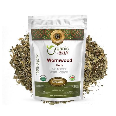 Organic Way Wormwood Herb Cut  Sifted Artemisia absinthium  Herbal Tea  European WildHarvest  Kosher  USDA Certified  Vegan NonGMO  Gluten Free  100 Raw from Albania 14LBS  4Oz