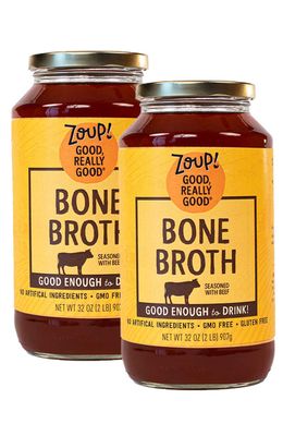 Beef Bone Broth by Zoup! Keto-Friendly, Gluten Free, Sugar Free, Non-GMO Clear Broth - Great for Stock, Bouillon, Soup Base or in Gravy - 2-Pack (32 oz)