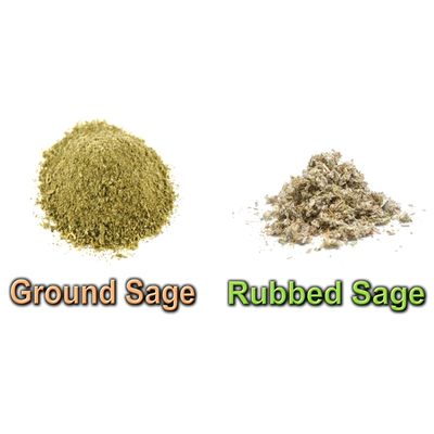 100% Natural Ground and Whole Sage Leaf Herb, Spice, Seasoning, Dried, Leaves, Chushed, Rubbed, Kosher Gluten-Free Non GMO (Ground Sage, 4 oz)