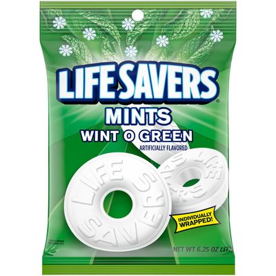 LIFE SAVERS Wint-O-Green Breath Mints Hard Candy Bulk Pack, 6.25 oz Bags (Pack of 12)