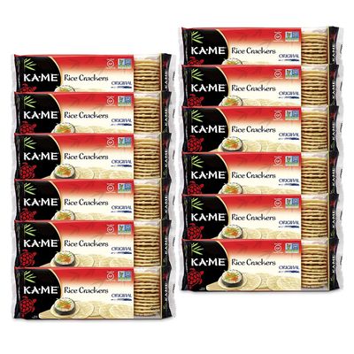 KAME Gluten Free Rice Crackers Original 35 Ounce Pack of 12 42 Ounce