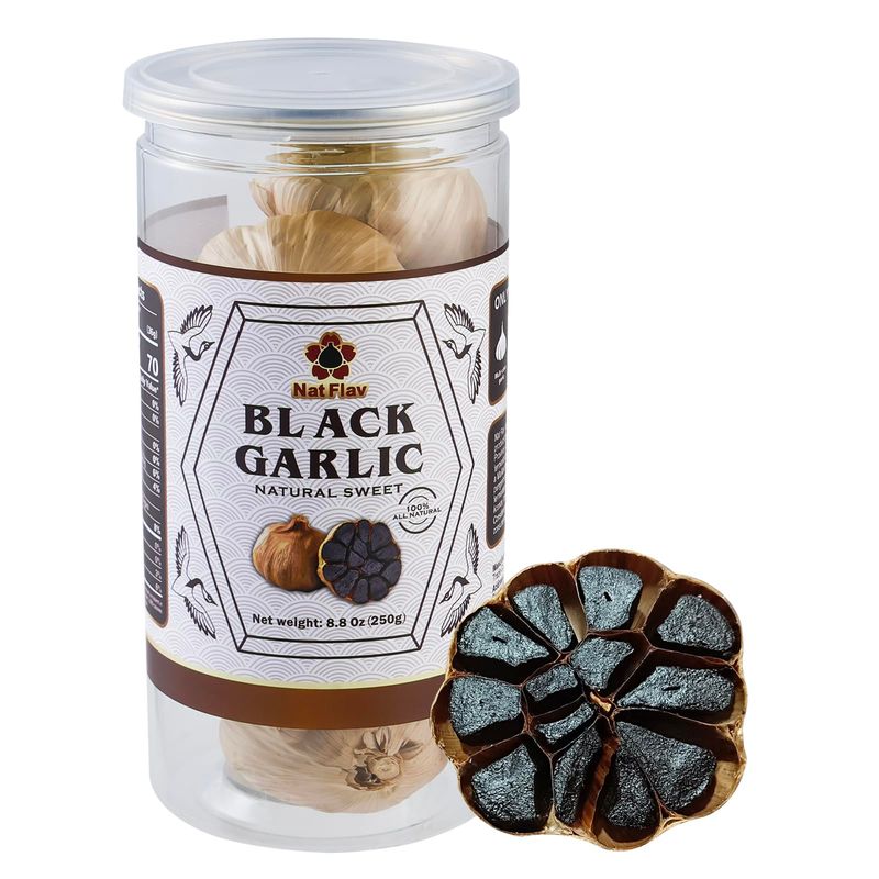 Nat Flav Multiclove Black Garlic, 8.8 Oz (250g.), Whole Bulbs, Fermented for 90 Days, Non-Additives, High in Antioxidants, Ready to Eat
