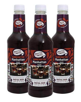 Master of Mixes Manhattan Drink Mix, Ready To Use, 1 Liter Bottle (33.8 Fl Oz), Pack of 3