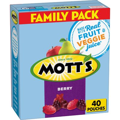 Mott&#39;s Fruit Flavored Snacks, Berry, Gluten Free Snack, Family Pack, 40 Ct, 32 oz