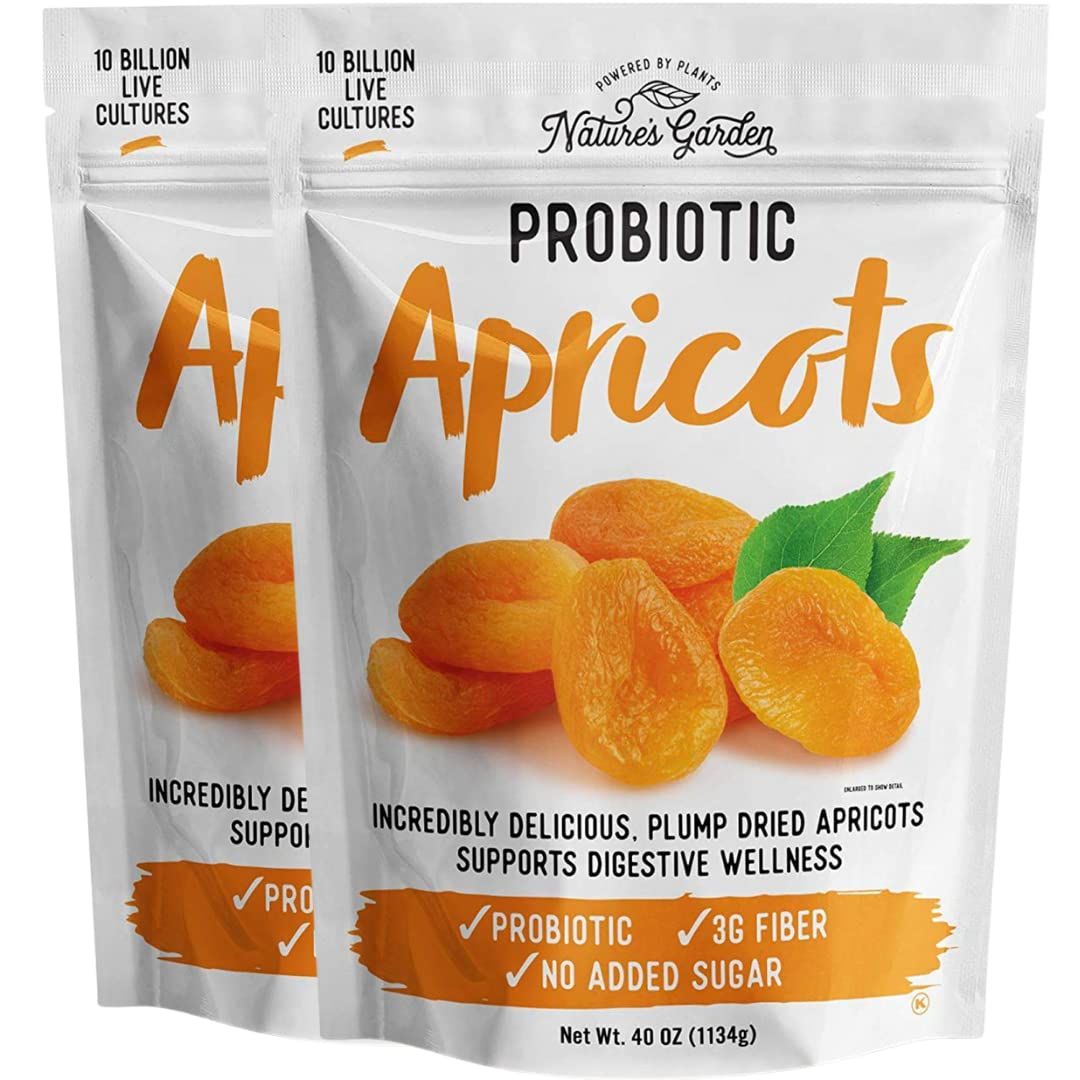 Nature&#39;s Garden Probiotic Apricots - Probiotic Dried Fruit, Plump Dried Apricots, No Added Sugar, Gluten-Free, Dairy-Free, Vegan - Bulk 40 Oz Bag (Pack of 2)