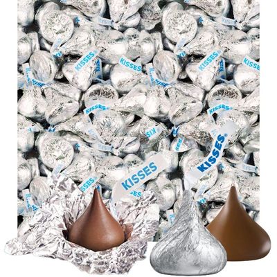 Kisses, Milk Chocolate Candy in Silver Foil - Bulk Bag - 4 Pound
