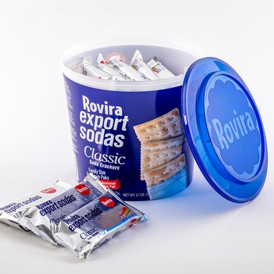 Rovira Export Soda Crackers, 21 oz. Bucket - A Perfect Snack - Great with Tuna Fish Dip or the Conchita Guava Preserves