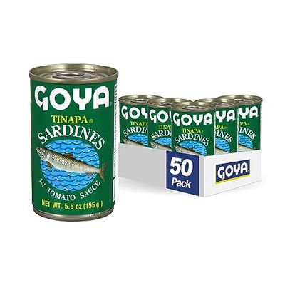 Goya Foods Sardines In Tomato Sauce, 5.5 Ounce (Pack of 50)