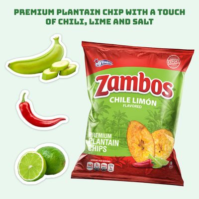 Zambos Plantain Chips Chile Limon (Pack of 1)