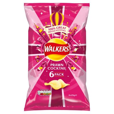 Walkers Crisps - Prawn Cocktail (6x25g)