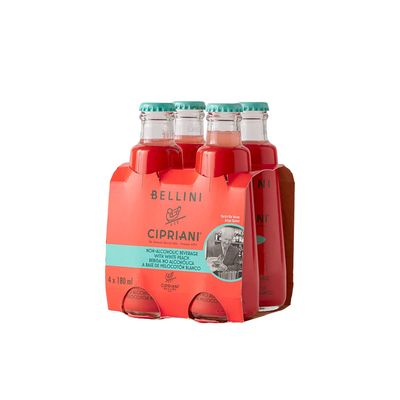 Cipriani Peach Bellini Mix - White Peach Cocktail Mixers with Peach Puree &amp; Sparkling Water - Non-Alcoholic Virgin Bellini Drink, Add Peach Flavoring to a Cocktail, Pack of 4