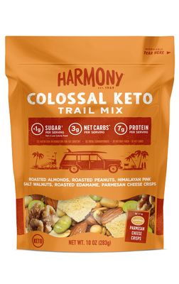 Diamond of California Harmony Colossal Keto Trail Mix with Peanuts, Roasted Edamame, Diamond of California Himalayan Pink Salt Walnuts, and Sonoma Creamery Parmesan Cheese Crisps, 10 Oz, 1 unit